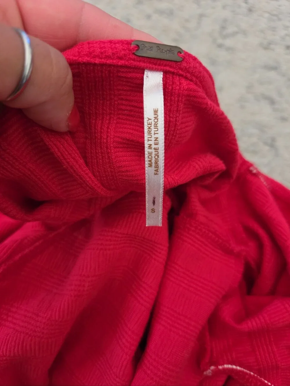 Free People Womens Red It's A Date Ribbed Tie Front Puff Sleeve Top S